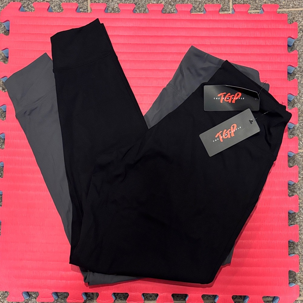 Performance women’s Black and Gray Active Pants joggers size medium high waisted